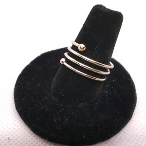 Ring Silver Tone Three Layer Ring Size 7.5 NWOT